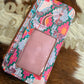 Catchfly Card Organizer Custom Tie Dye Effect Print-PINK SKULL