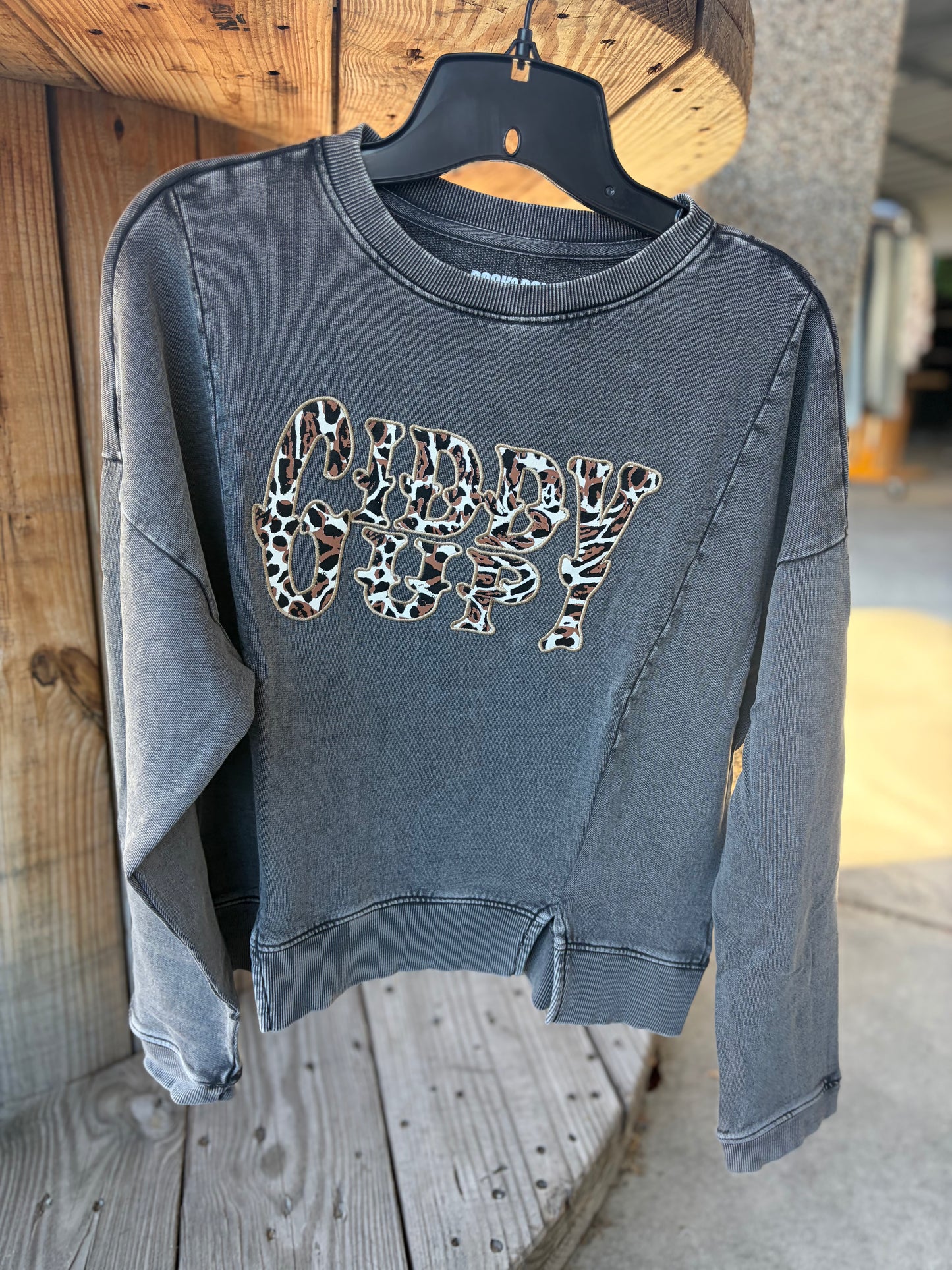 ROCK & ROLL WOMEN'S GIDDY UP ACID WASH LEOPARD-BW91T10284