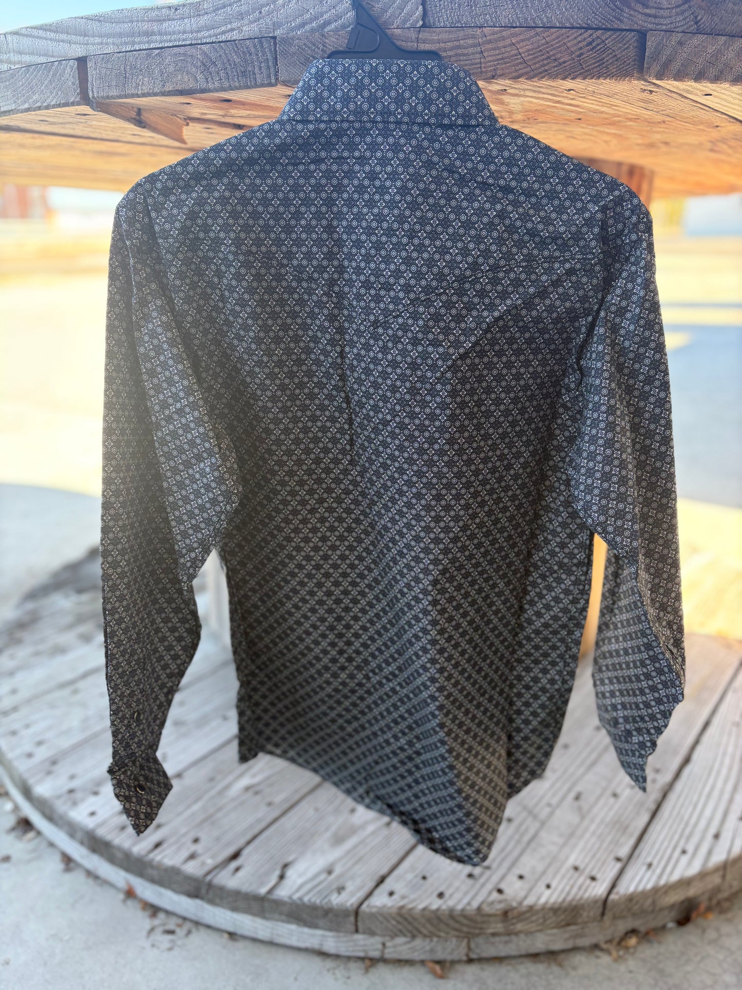 PANHANDLE SLIM MENS CHARCOAL MEDALLION PRINT L/S SNAP-RMN2510043
