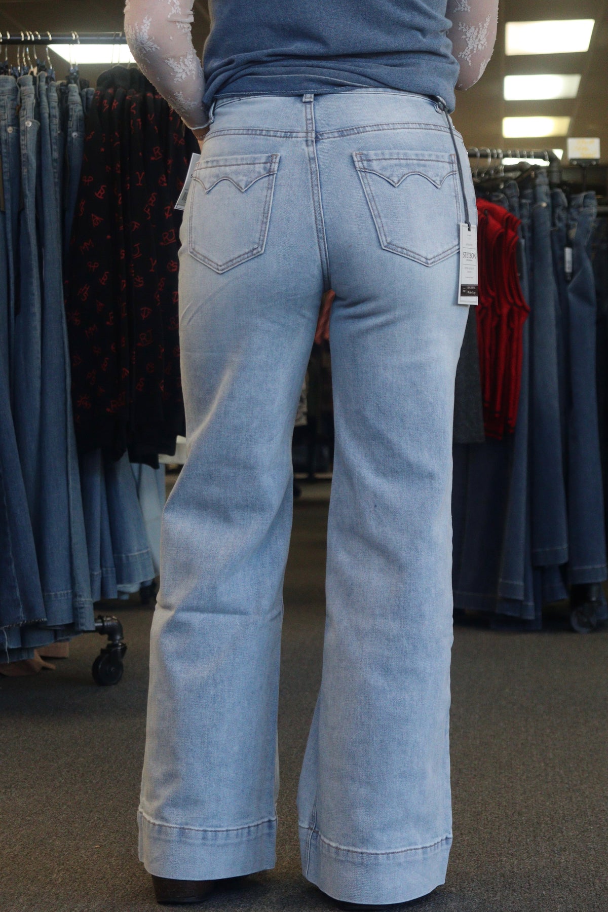 STETSON HIGH RISE WIDE LEG FIT 751 - LIGHT WASH