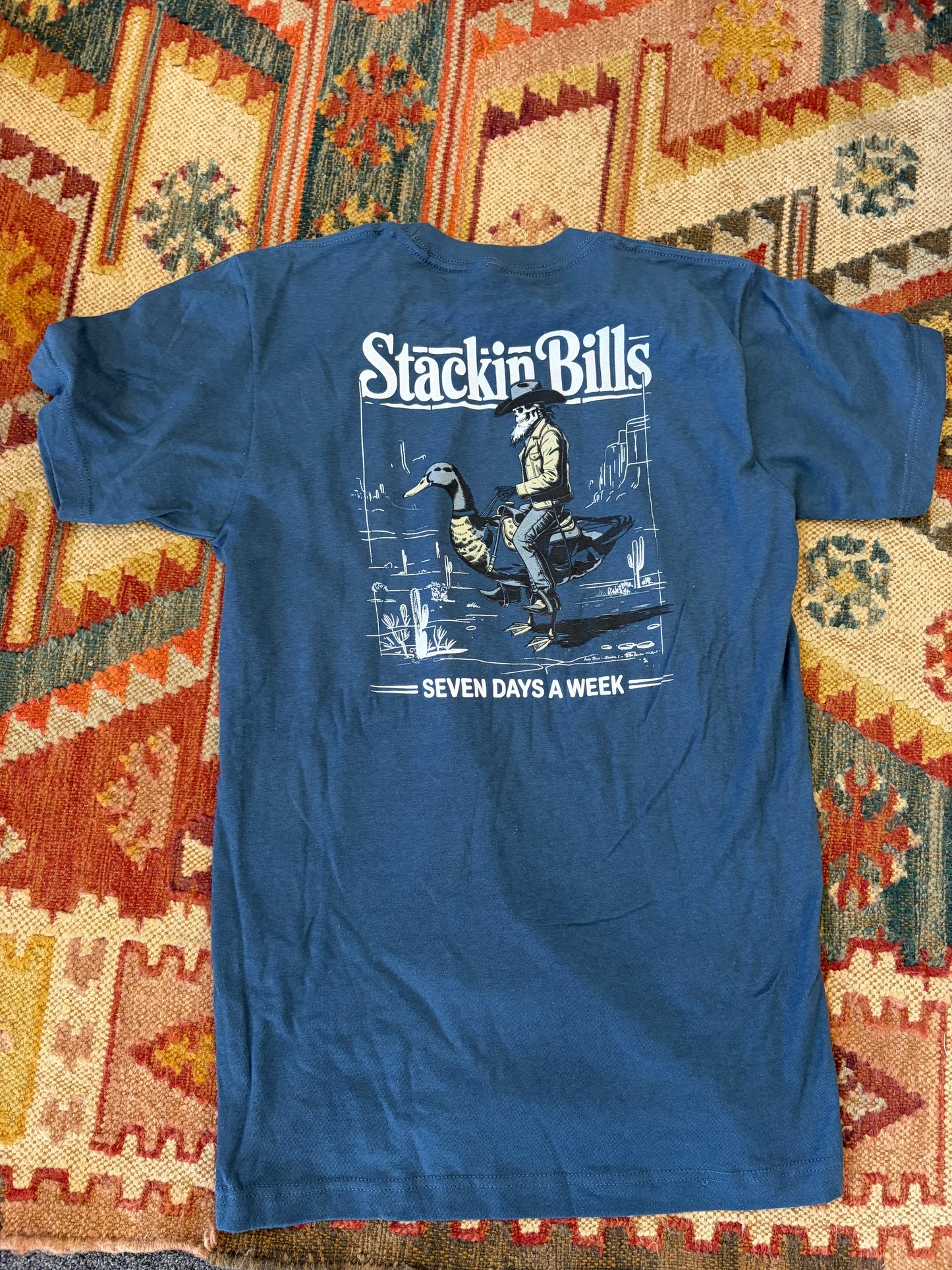 STACKING BILLS SEVEN DAYS A WEEK T-SHIRT - NAVY BLUE