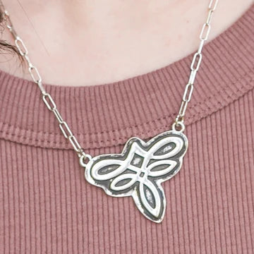 Dyecut Bootstitch Necklace - Silver
