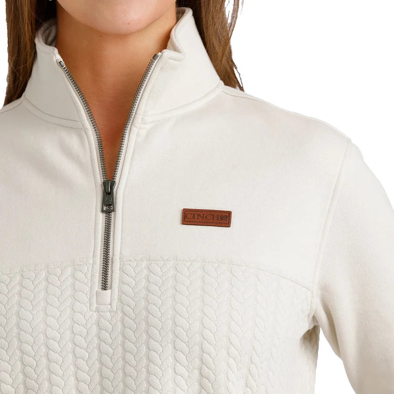 Cinch Women's Cream 1/4 Zip Pullover-MAK9936001