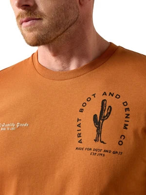 ARIAT MENS TOBACCO TOUGH T- SHIRT
