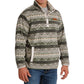 The Cinch Men's Olive Printed Fleece Pullover (MWK1514029)