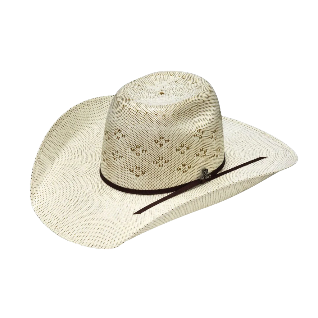 Ariat Unisex Bangora Straw Ivory & Brown Cowboy Hat
