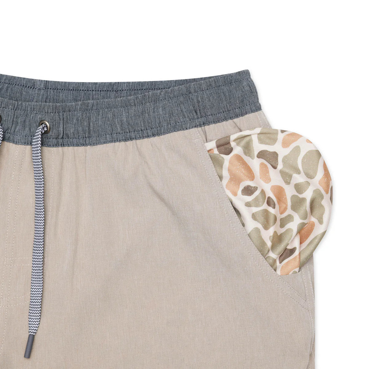 BURLEBO Athletic Short - Heather Khaki - Venado Camo Liner