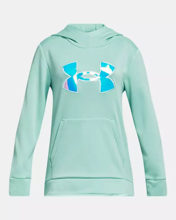 Under Armour Girls Fleece® Iridescent Big Logo Hoodie Neo Turquoise