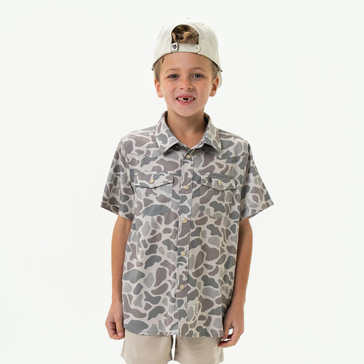 BURLEBO Youth - Performance Western Shirt - Classic Deer Camo