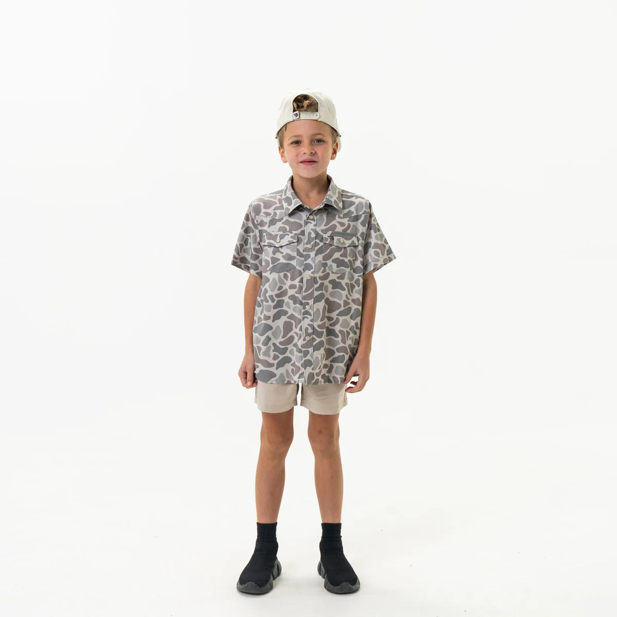 BURLEBO Youth - Performance Western Shirt - Classic Deer Camo