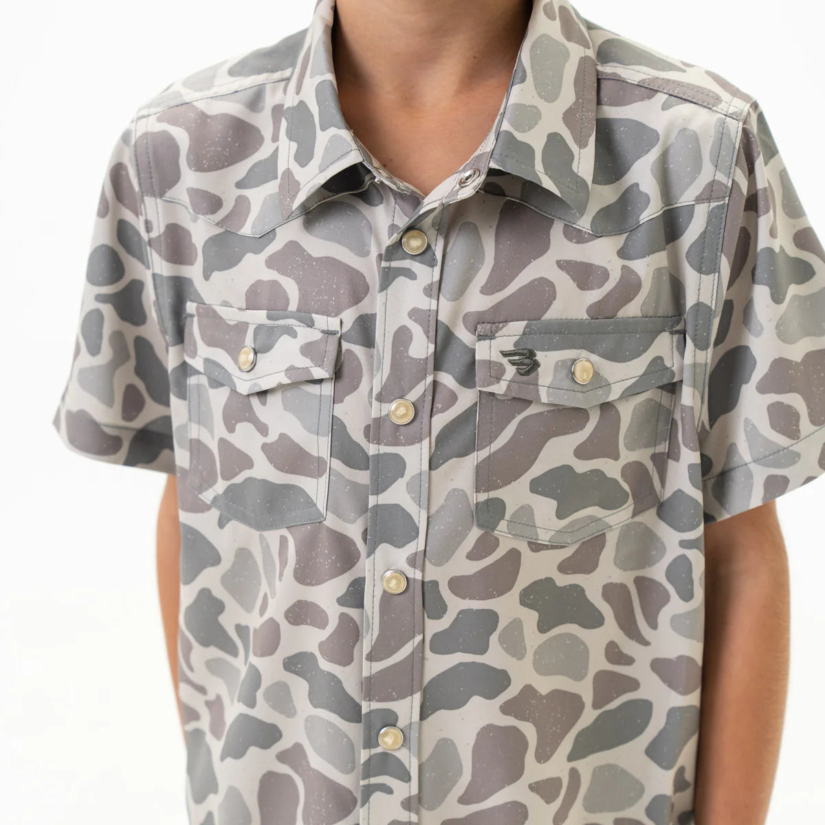 BURLEBO Youth - Performance Western Shirt - Classic Deer Camo