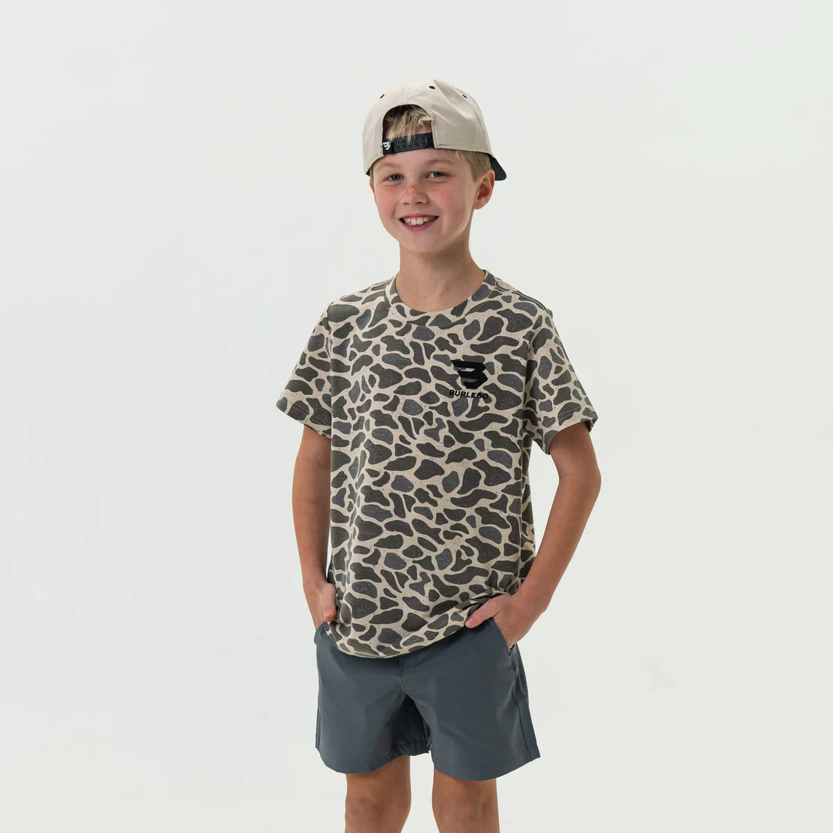 BURLEBO Youth Classic Deer Camo SS Tee - Flying B