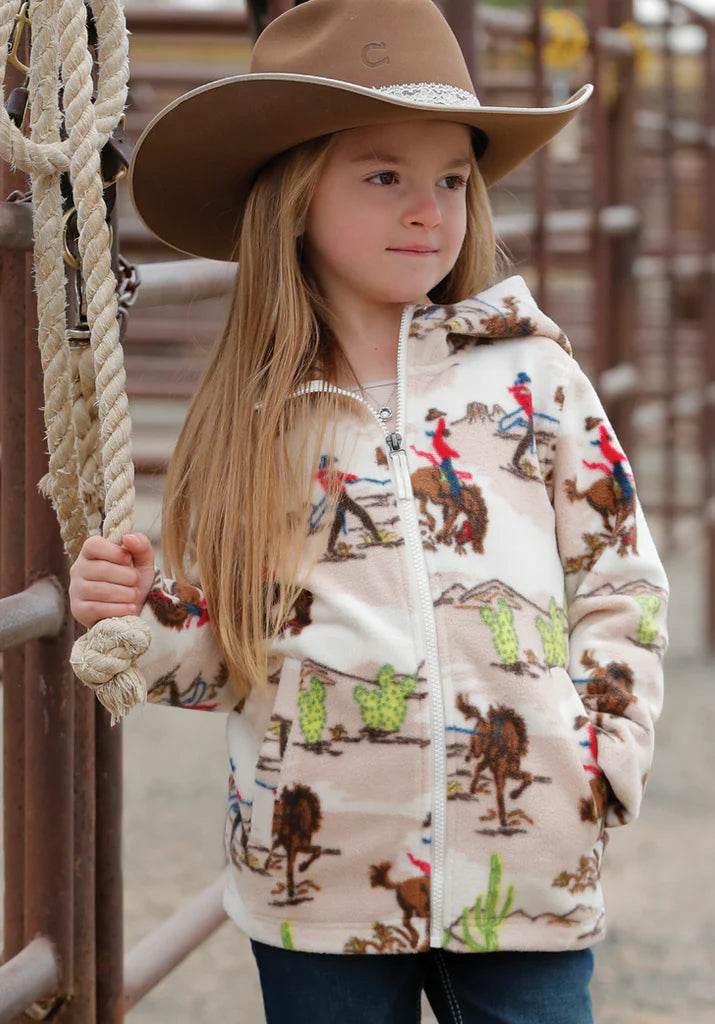 Cruel Girls Polar Fleece Zip Up Horse/Cactus Print