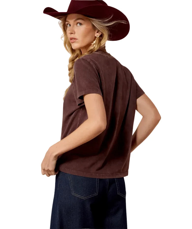 Ariat Women's Chocolate Plum Rebel w/ A Cause Short Sleeve Shirt