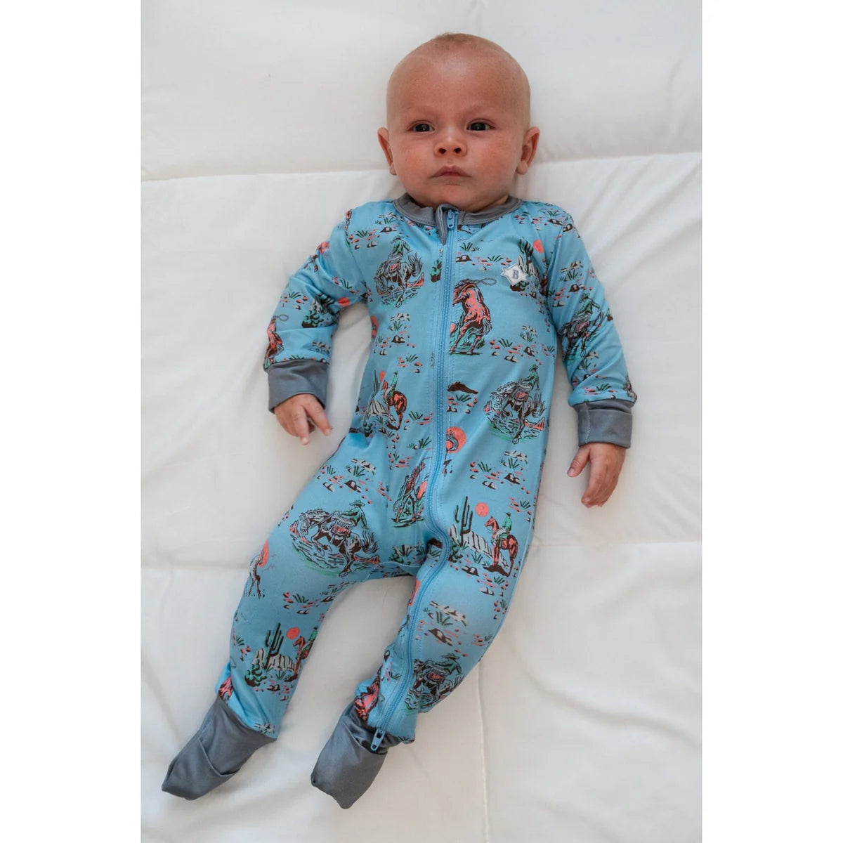 BURLEBO Baby Zip Up - Cowboy Up - Blue