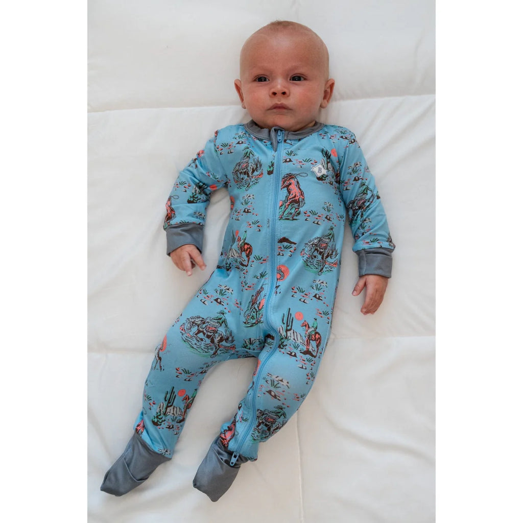 BURLEBO Baby Zip Up - Cowboy Up - Blue