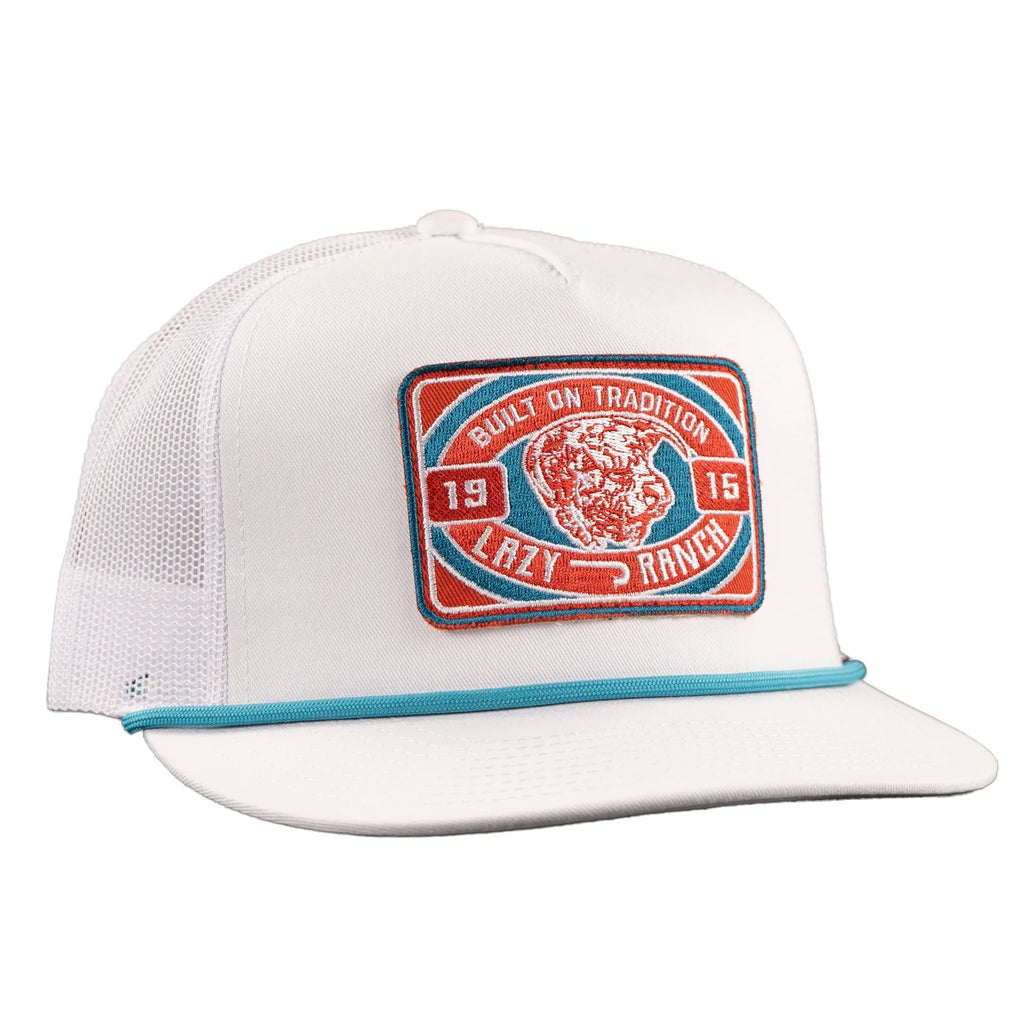 Lazy J Ranch White Round Pen Classic Rope Trucker Hat