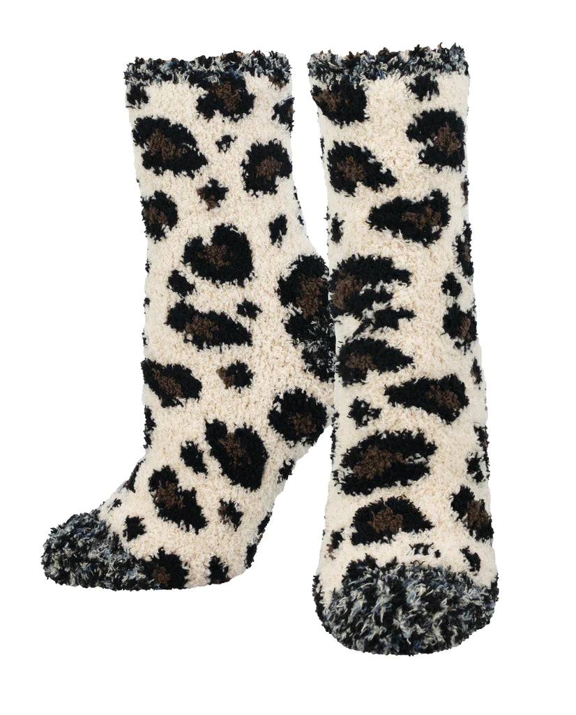 SOCK SMITH "FUZZY LEOPARD PRINT" WOMENS SOCKS