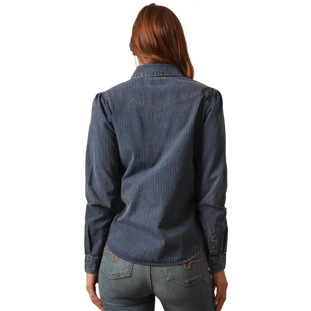 Kimes Ranch Women’s Frankie Denim Shirt – Indigo Stripe