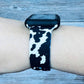 Black Cow Apple Watch Pattern Silicone Animal Milk Band: 38/40/41mm