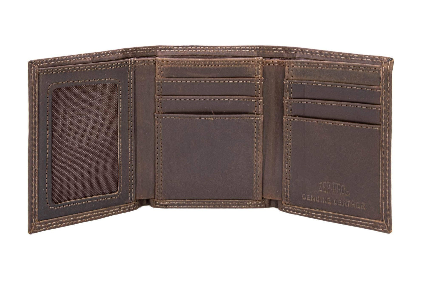 Bass Men's Trifold Woven Patch Leather Wallet.