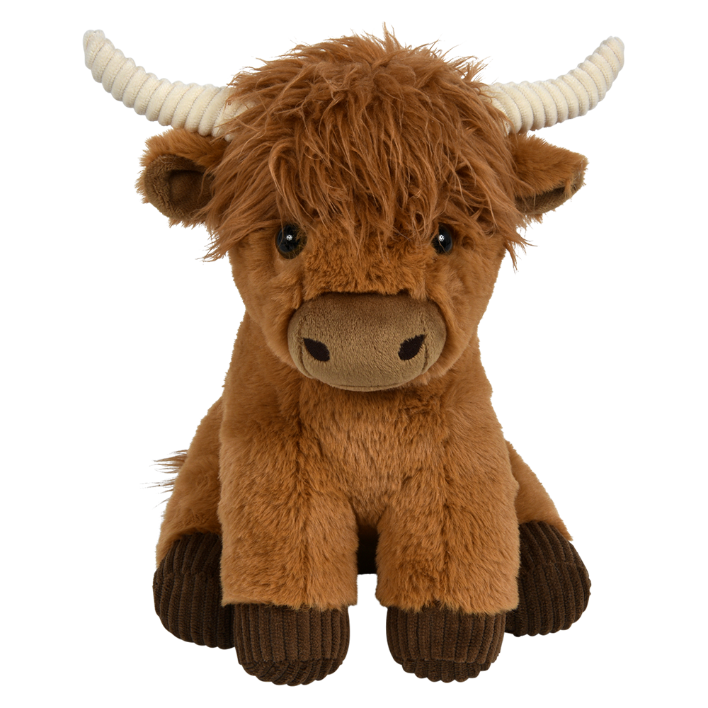 HIGHLAND COW PLUSHIE (WHITE/BROWN)