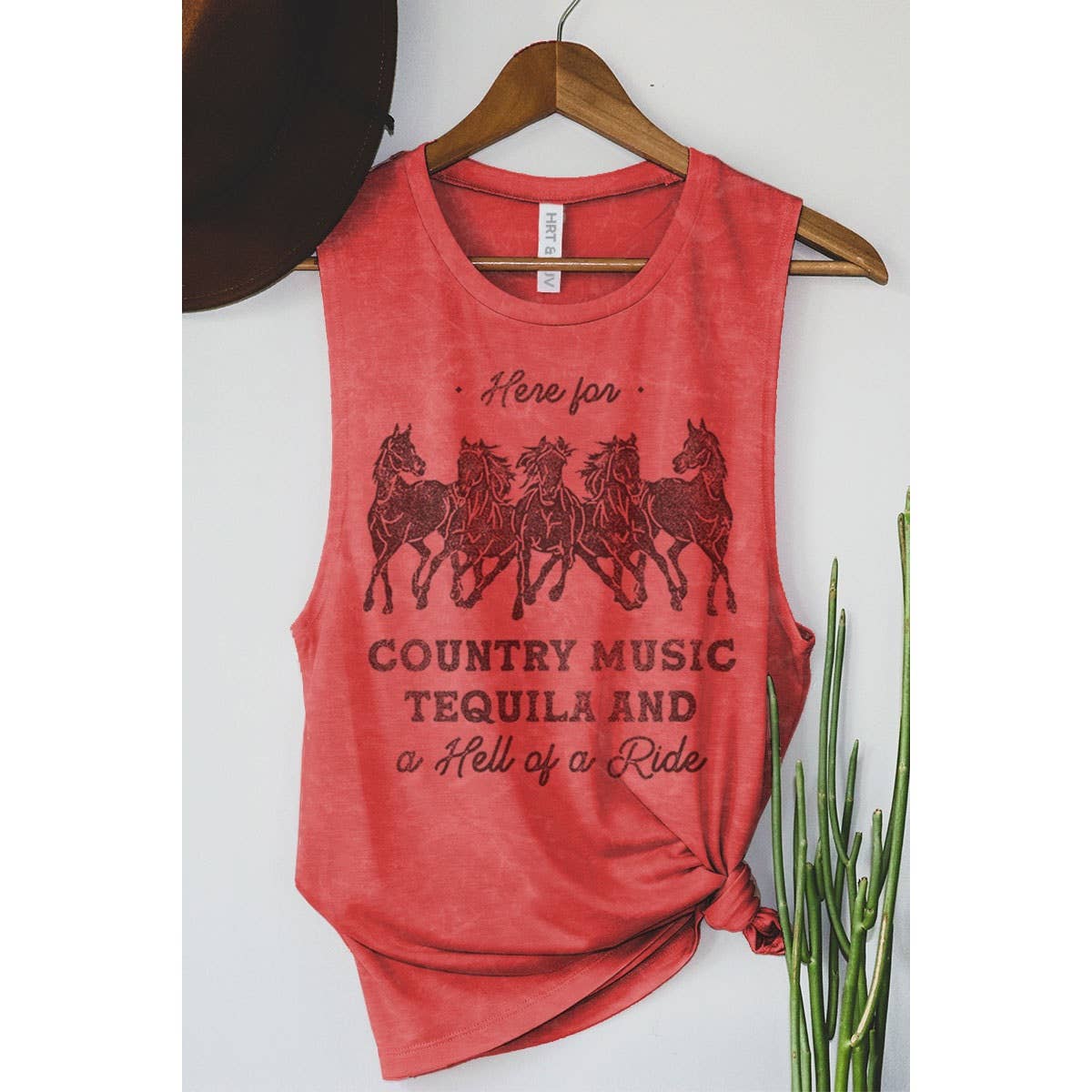 COUNTRY MUSIC GRAPHIC TANK TOP: Mineral Mustard