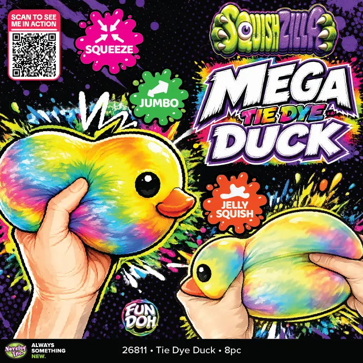 Fun Doh Mega 5" Tie Dye Duck Squishy Toy