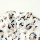 Leopard Print Buttoned Front 3/4 Sleeve Tiered Ruffled Hem Dress: Khaki / 100%Polyester / S