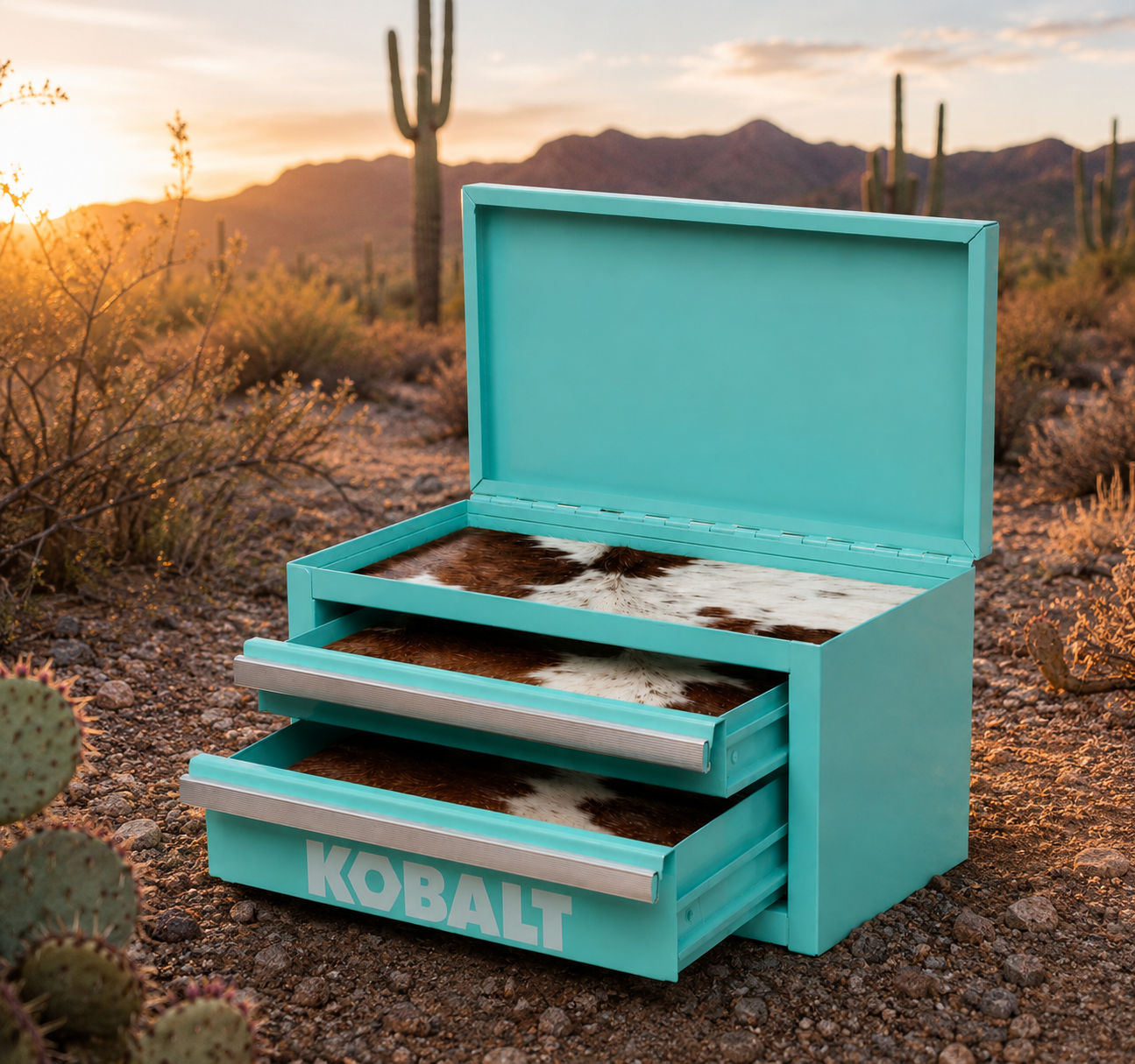 Turquoise Trails Tool Box: COWHIDE