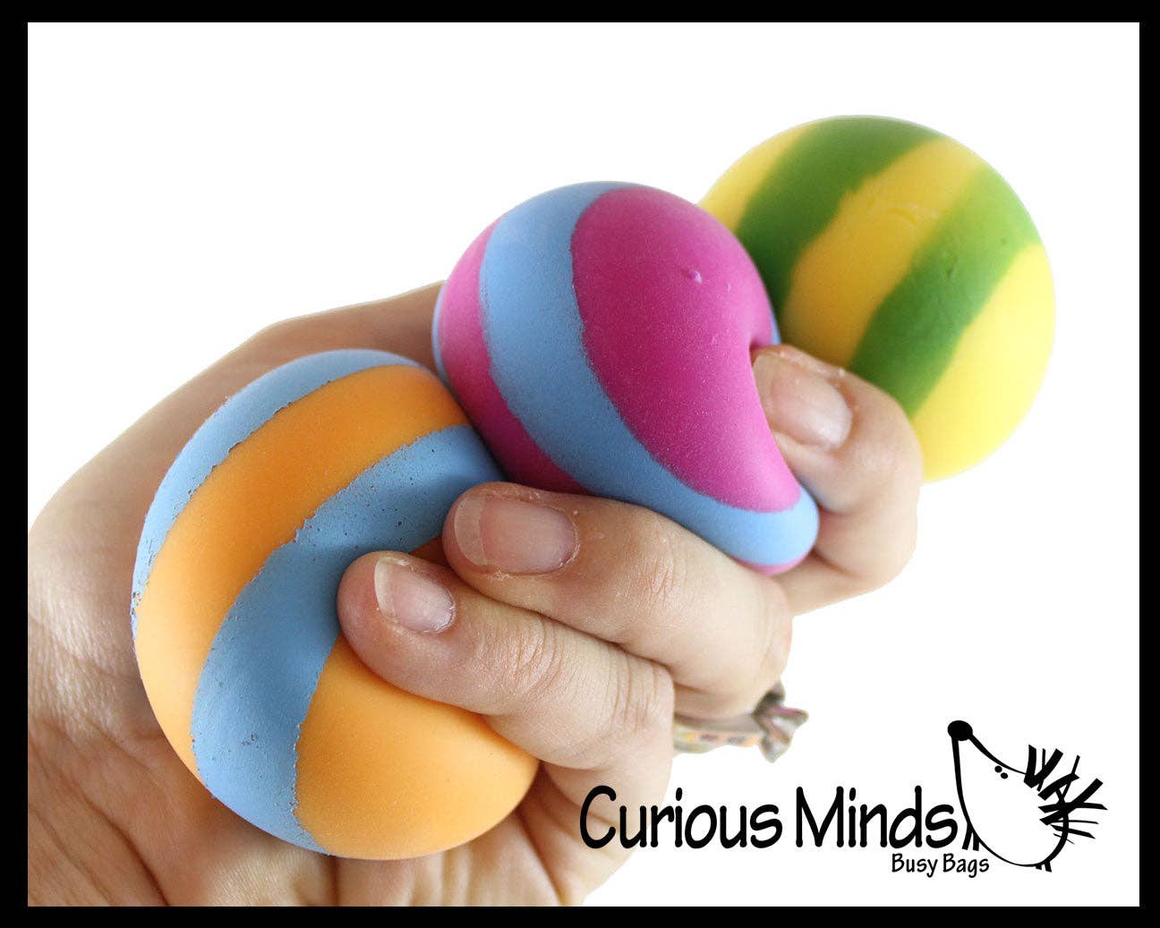 1 - 1.75" Striped Doh Filled Stress Ball - Squishy