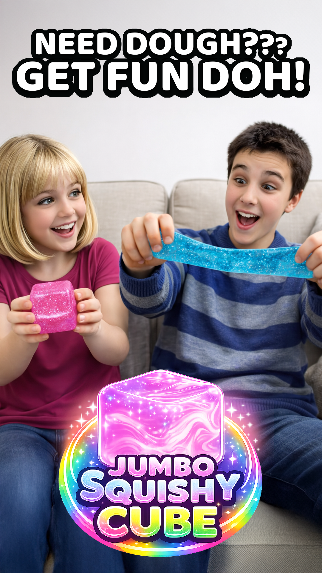 Fun Doh JUMBO Swirl Squishy Cube | Viral Assortment
