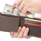 Bass Men's Bifold Woven Patch Leather Wallet.