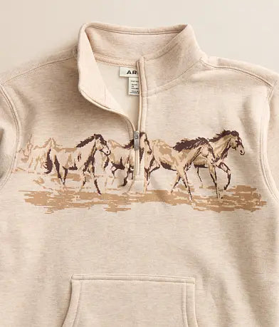 Ariat Girls Horses Quarter Zip Pullover