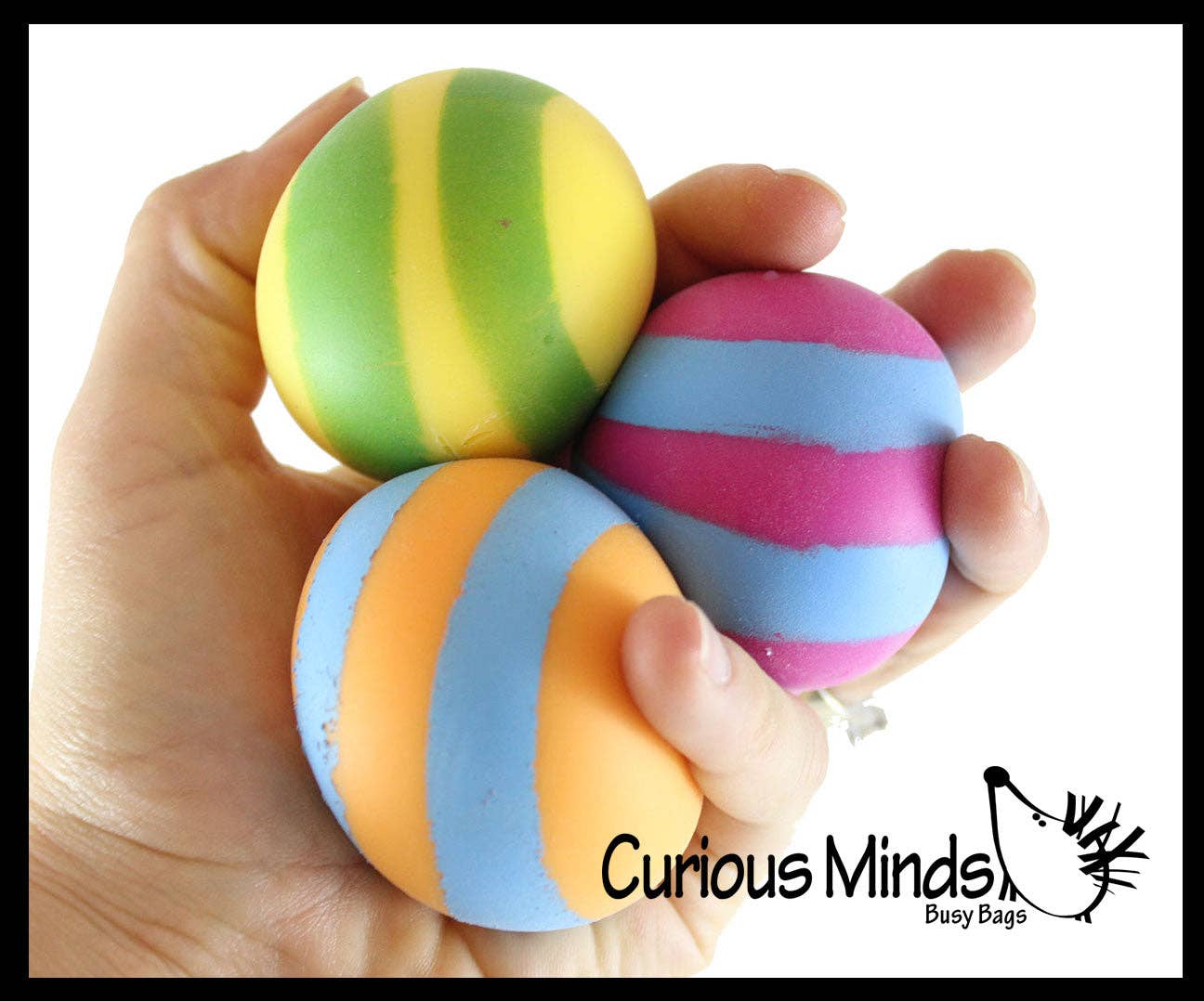 1 - 1.75" Striped Doh Filled Stress Ball - Squishy