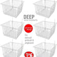 Deep Wire Storage Baskets For Gridwall and Slatwall Dimensions: 12" x 12" x 8" Deep - Sold in a Set of 6 Baskets: BLACK