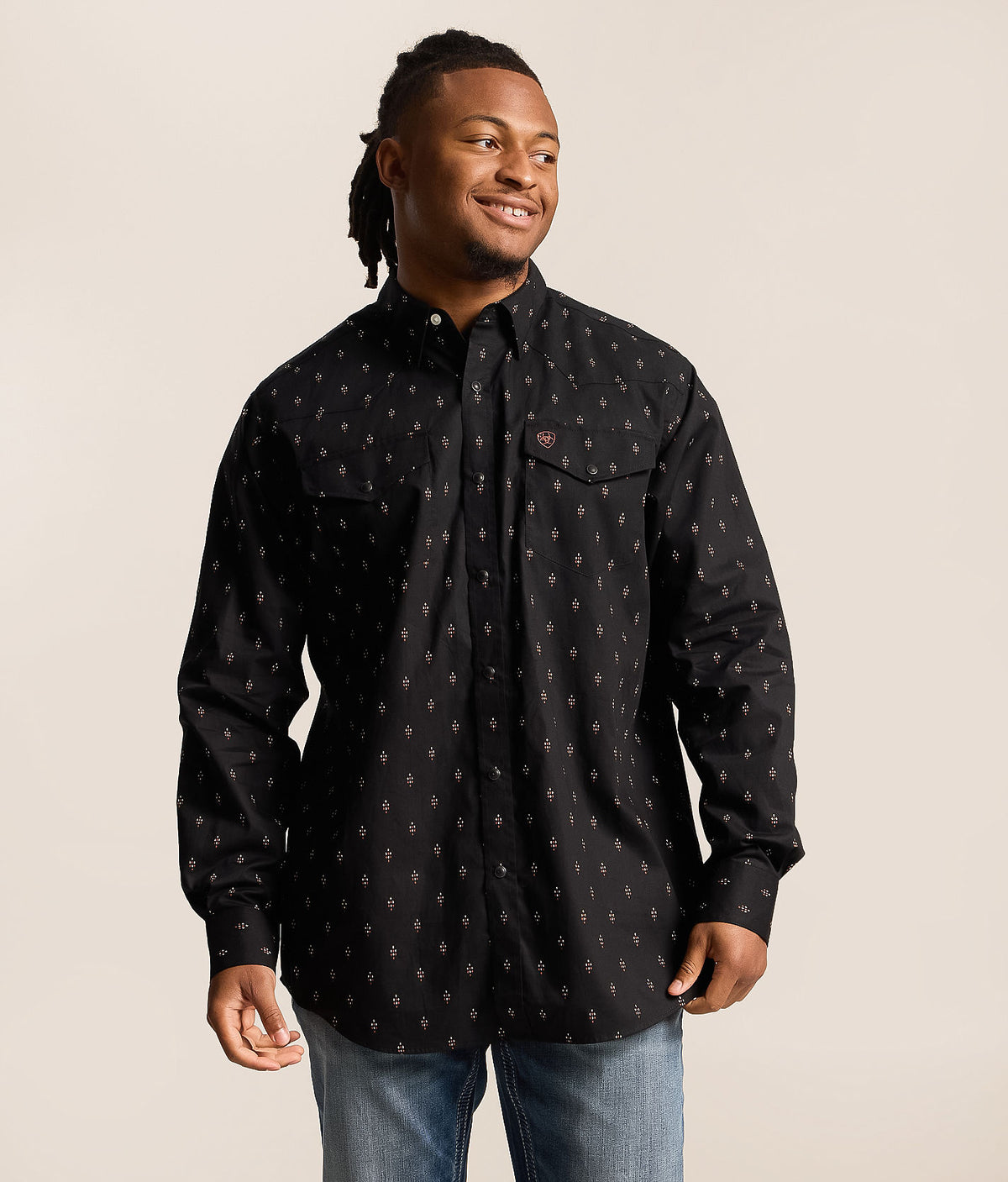 Ariat Men's Piety Classic Shirt Black Geo Print