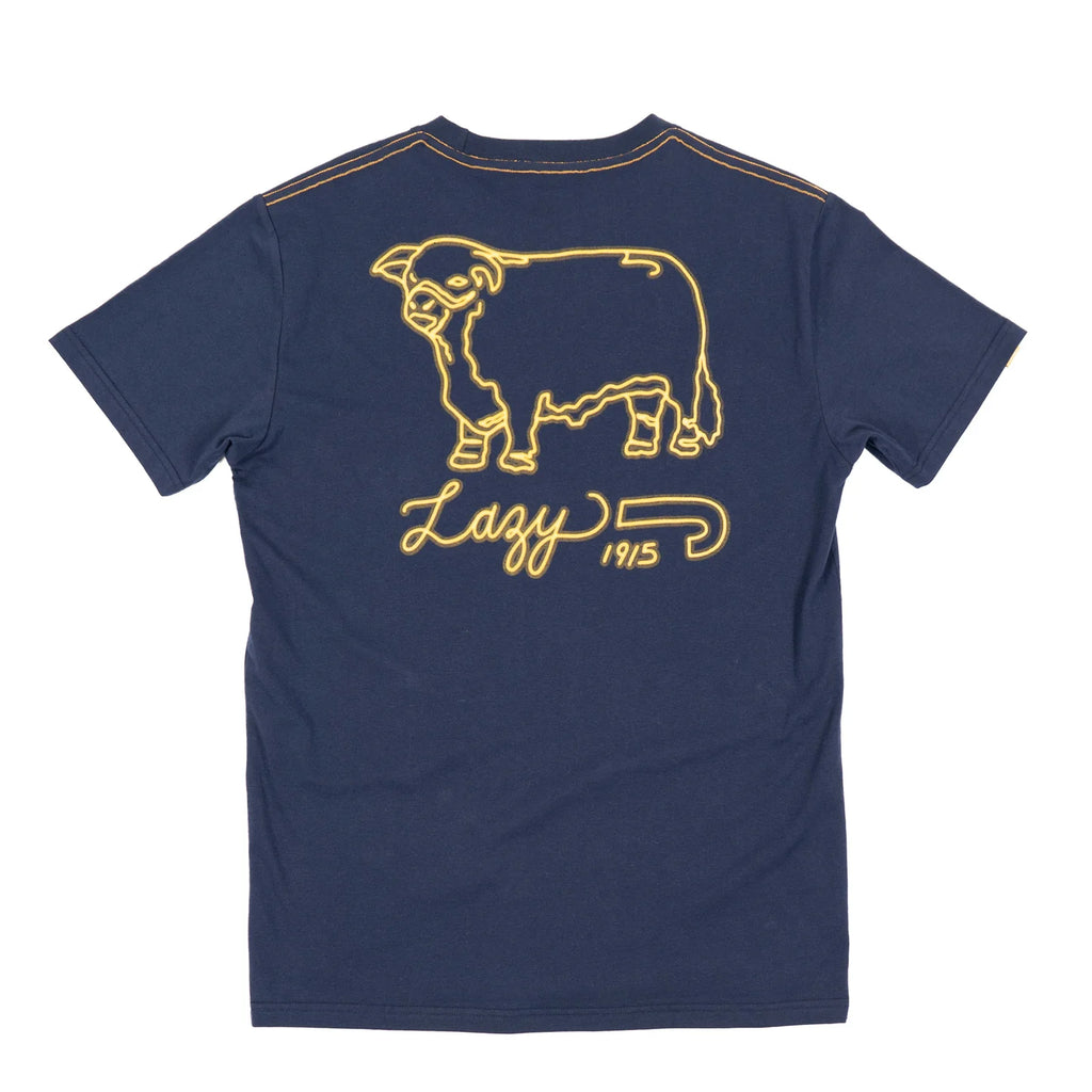 Lazy J Ranch Neon Jughead Short Sleeve T-Shirt - Navy