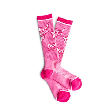 Lucky chuck Bougie Cattle Co. Bougie Pink Heifer Performance Boot Socks