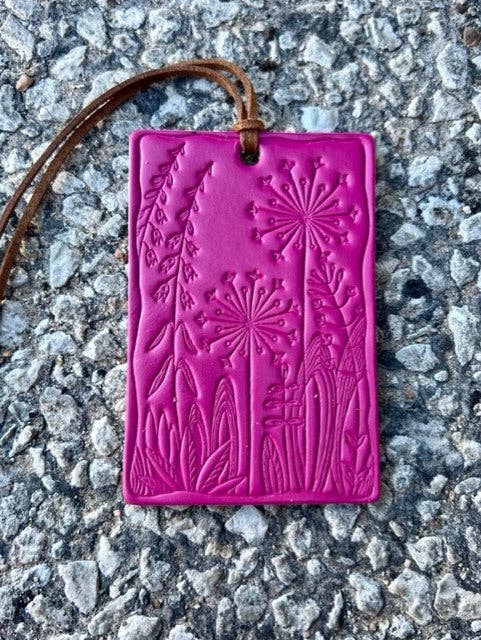 CAR FRESHIE Rectangle Dandelion Air Flair: Fuchsia / Coconut Lime