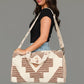 Cream, Brown & Rust Western Duffel