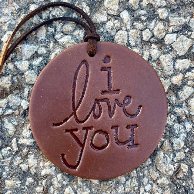 CAR FRESHIE Round I Love You Air Flair: Black / Leather