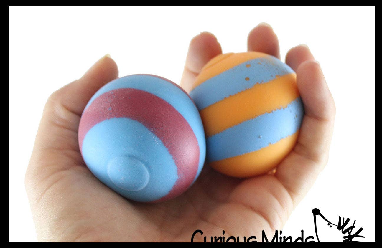 1 - 1.75" Striped Doh Filled Stress Ball - Squishy