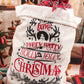 Christmas Santa Claus Drawstring Gift Sack Bag: White