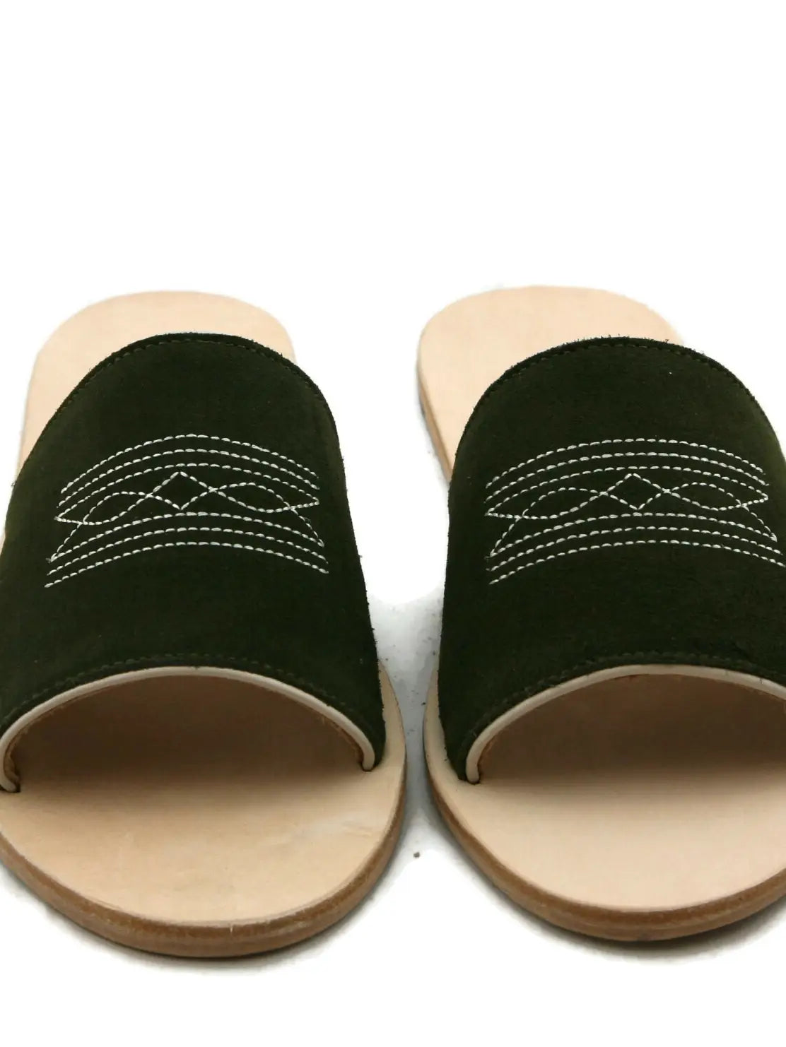 AGAVE SKY BOOTSTITCH SUEDE/LEATHER SANDAL BLACK