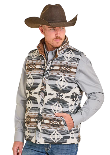 Panhandle Mens Aztec Reversible Vest-BM98C06716