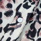 Leopard Print Buttoned Front 3/4 Sleeve Tiered Ruffled Hem Dress: Khaki / 100%Polyester / S