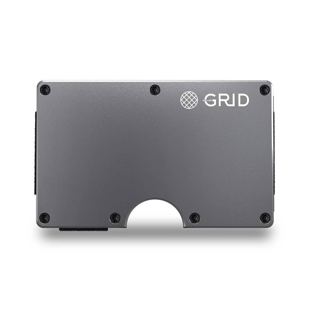 Grid Wallet // Titanium: Titanium / Titanium / 3.38"L x 2.12"W x 0.23"H