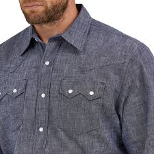 Wrangler Men's Cody Johnson Navy Snap Shirt