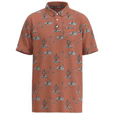 "HOT SHOT" RUST W/ CACTUS PATTERN POLO